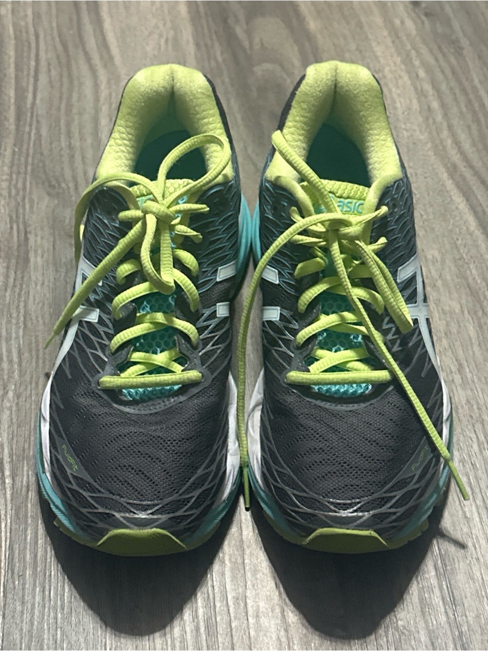 Asics Gray and Lime Women's Athletic Running Shoes